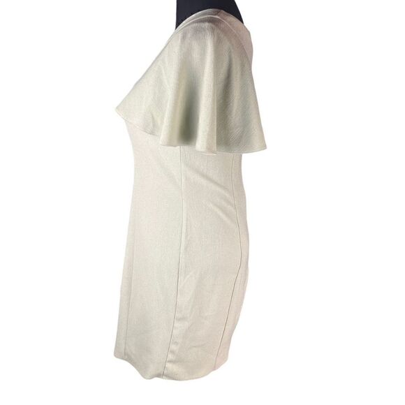 ASOS DESIGN angel sleeve v neck mini shift dress in sage green womans 10 - Picture 3 of 9